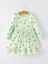 st-patricks-day-bow-shamrock-print-ruffles-girls-dress-Sophia's Style-Dress-1