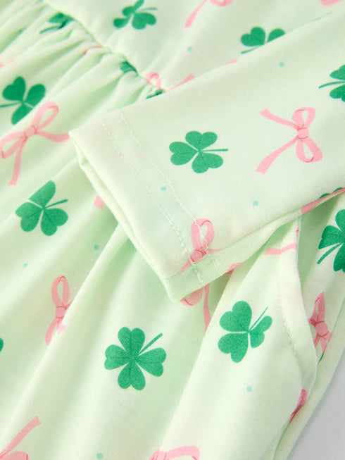 st-patricks-day-bow-shamrock-print-ruffles-girls-dress-Sophia's Style--4