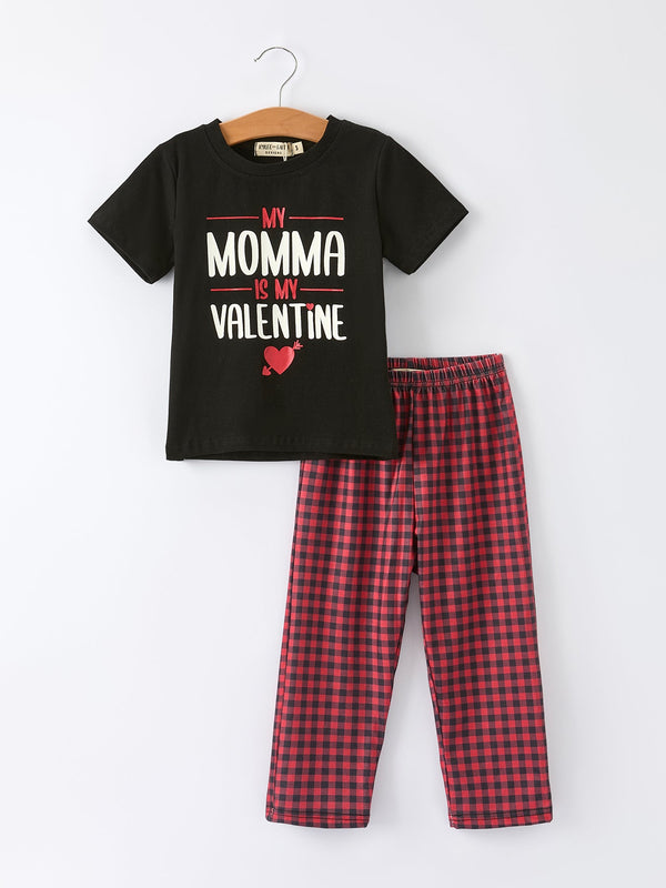 valentines-day-letter-print-top-plaid-pants-boys-set-rylee-faith-designs-Sophia's StyleOutfit-1