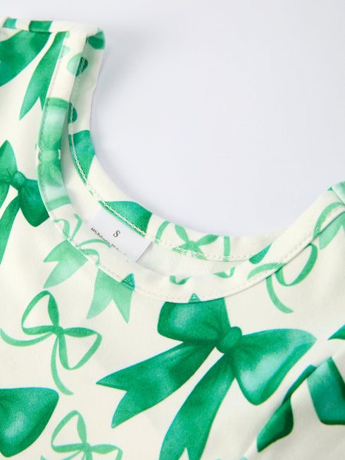 st-patricks-day-bow-print-short-sleeves-girls-dress-Sophia's Style--9