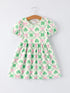 st-patricks-day-bow-shamrock-print-short-sleeves-girls-dress-Sophia's Style-Dress-1