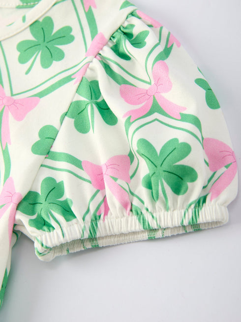 st-patricks-day-bow-shamrock-print-short-sleeves-girls-dress-Sophia's Style--4