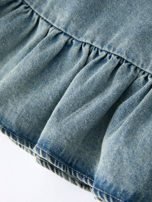 girls-denim-ruffle-trim-a-line-dress-rylee-faith-designs-Sophia's Style-4