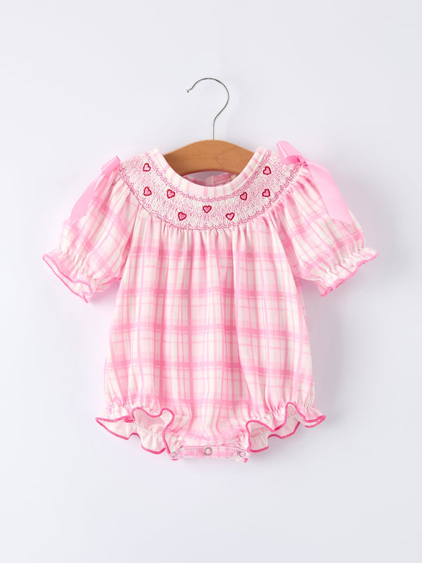 valentines-day-pink-plaid-smocked-heart-embroidery-girls-romper-rylee-faith-designs-Sophia's StyleRomper-1