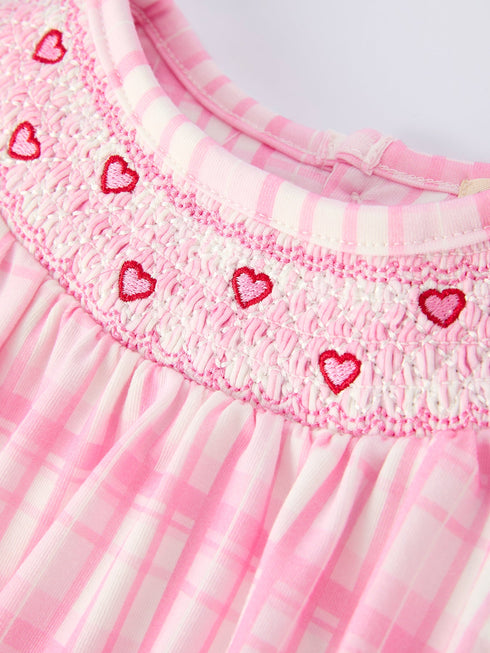 valentines-day-pink-plaid-smocked-heart-embroidery-girls-romper-rylee-faith-designs-Sophia's Style-3