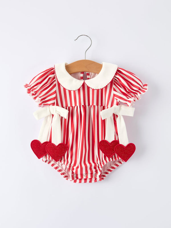 valentines-red-stripe-heart-bubble-romper-for-baby-girls-Sophia's Style-Romper-1