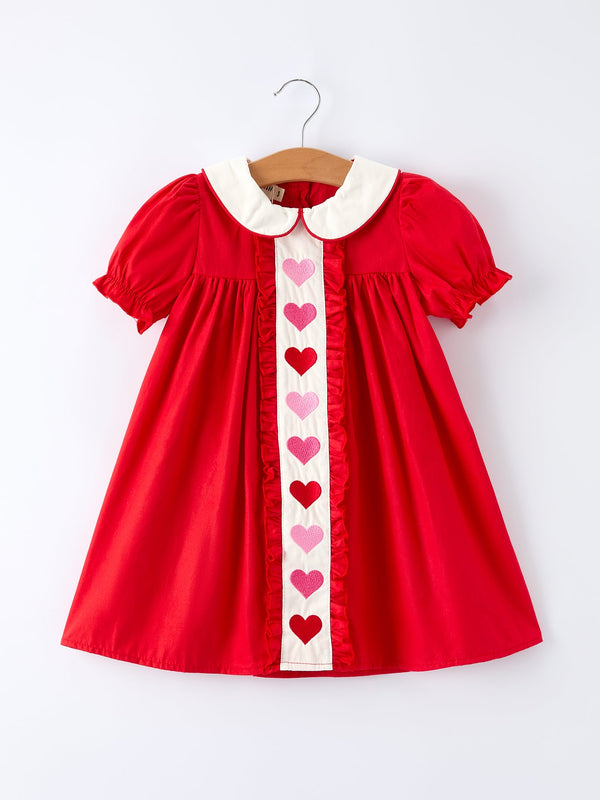 red-ruffle-heart-embroidered-girls-dress-valentine-style-rylee-faith-designs-Sophia's StyleDress-1