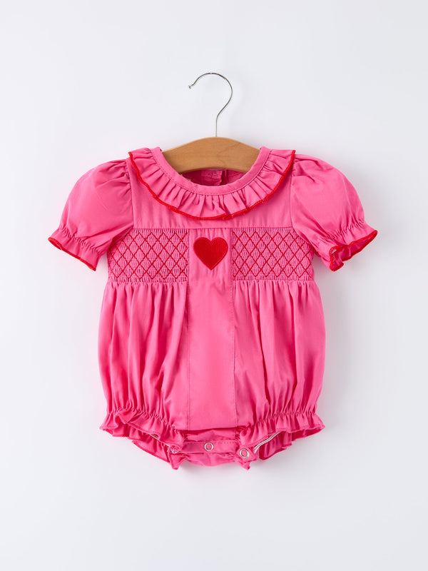 valentines-day-hot-pink-ruffle-collar-baby-romper-heart-applique-rylee-faith-designs-Sophia's StyleRomper-1