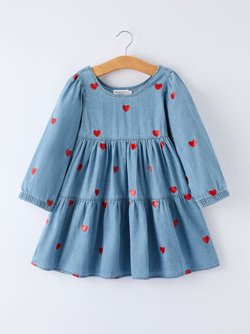 denim-heart-dress-for-girls-long-sleeve-valentine-outfit-rylee-faith-designs-Sophia's StyleDress-1
