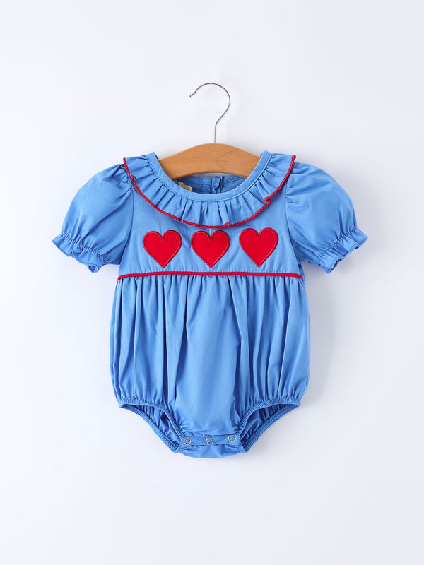 valentines-day-baby-girl-heart-applique-blue-romper-rylee-faith-designs-Sophia's StyleRomper-1