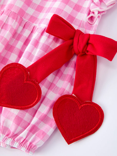 valentine-pink-plaid-bubble-romper-with-red-hearts-and-bows-Sophia's Style--3
