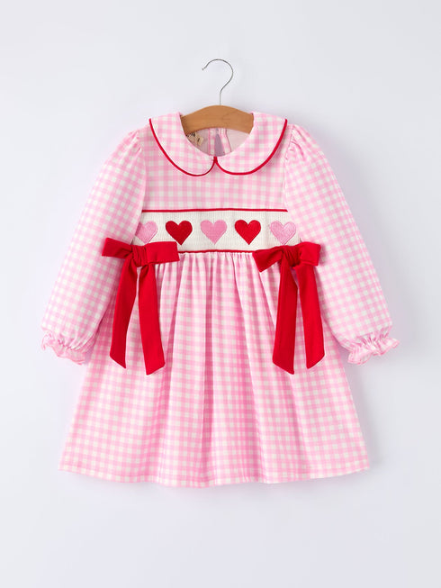 girls-valentines-day-heart-smocking-embroidered-plaid-dress-rylee-faith-designs-Sophia's StyleDress-1