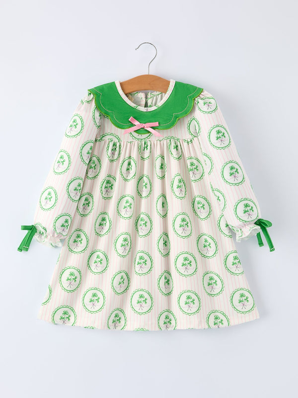 st-patricks-day-shamrock-striped-long-sleeve-girl-dress-Sophia's Style-Dress-1