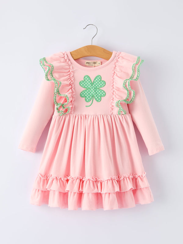 girls-st-patrick-s-day-shamrock-applique-ruffle-girls-dress-Sophia's Style-Dress-1