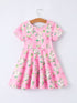 easter-pink-bunny-floral-print-short-sleeve-dress-Sophia's Style--2
