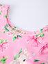 easter-pink-bunny-floral-print-short-sleeve-dress-Sophia's Style--5