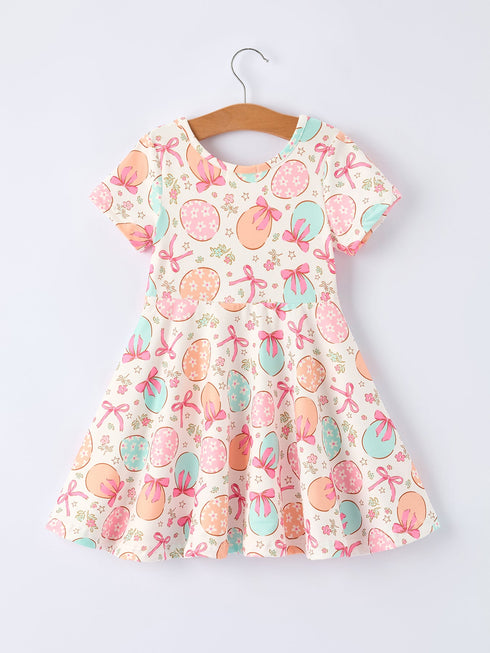 easter-egg-bow-print-girls-short-sleeve-dress-Sophia's Style--2