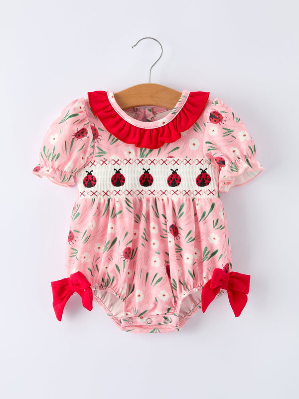 spring-ladybug-smocked-embroidered-baby-girls-romper-Sophia's StyleRomper-1
