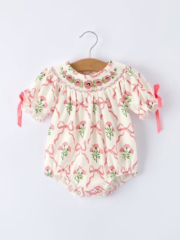 spring-floral-smocking-embroidery-bow-baby-girls-romper-Sophia's StyleRomper-1