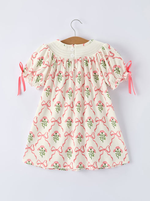 spring-floral-smocking-embroidery-bow-girls-dress-Sophia's Style-2