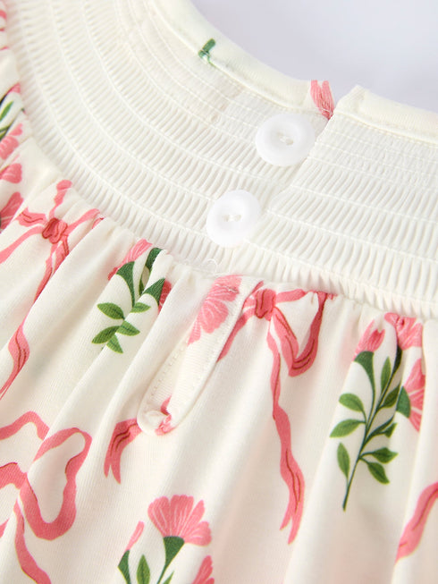 spring-floral-smocking-embroidery-bow-girls-dress-Sophia's Style-4