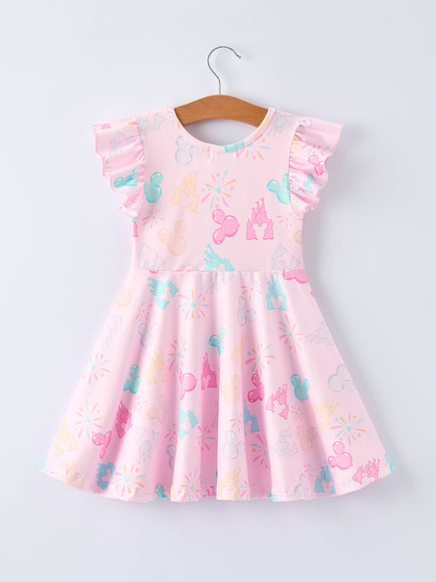 spring-pink-theme-park-print-girls-twirl-dress-Sophia's Style--2
