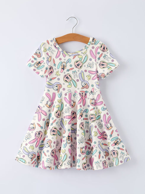 easter-pastel-character-pattern-short-sleeve-girls-dress-Sophia's Style-Dress-1
