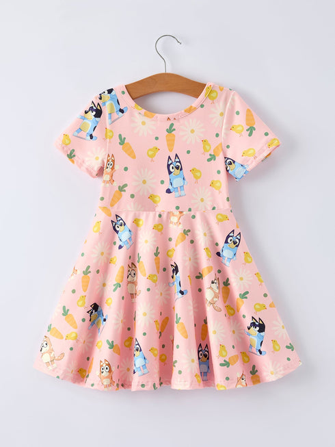 easter-character-print-short-sleeved-dress-Sophia's Style--2