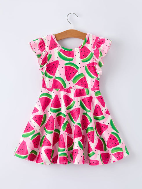 summer-watermelon-pattern-girls-dress-Sophia's Style-2