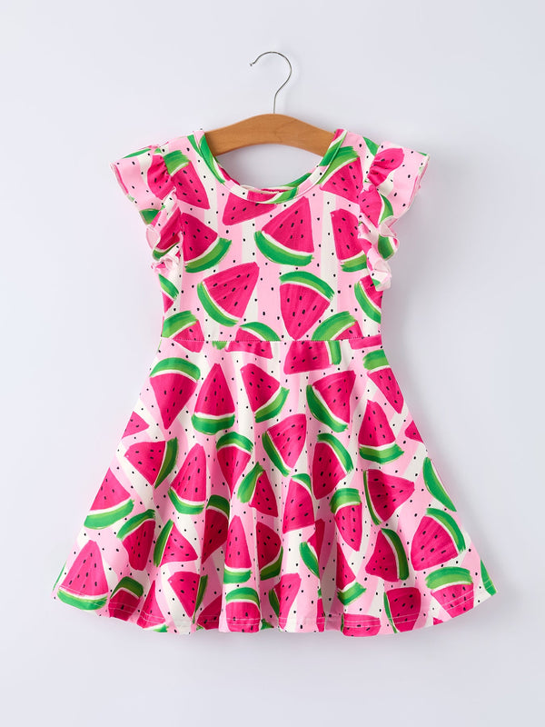 summer-watermelon-pattern-girls-dress-Sophia's StyleDress-1