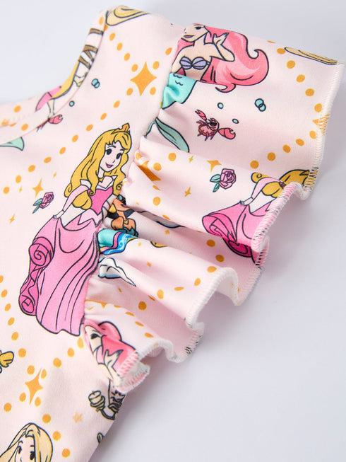 summer-pattern-ruffle-sleeve-girls-dress-Sophia's Style-4