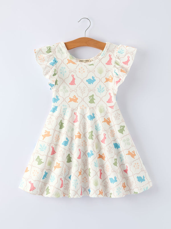 easter-bunny-print-girls-flutter-sleeve-dress-Sophia's Style-Dress-1