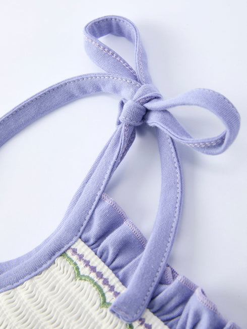 preorder-spring-purple-floral-embroidered-smocked-bow-girl-dress-Sophia's Style-4