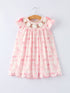 spring-pink-bow-teddy-smocked-girl-dress-Sophia's StyleDress-1