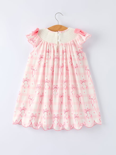spring-pink-bow-teddy-smocked-girl-dress-Sophia's Style-2