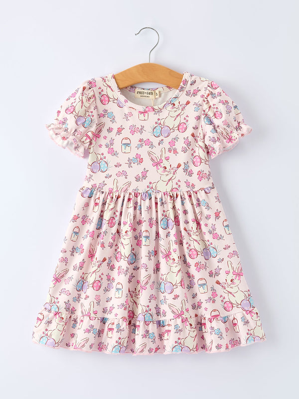 easter-floral-bunny-girls-ruffle-hem-dress-Sophia's Style-Dress-1