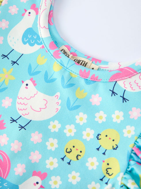 aqua-spring-chicken-floral-farm-print-girls-dress-Sophia's Style-3