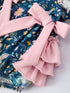 Teal Easter Bunny Garden Ruffle Sleeve Baby Girls Romper