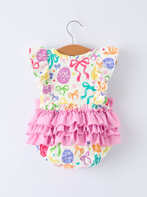 rainbow-easter-egg-print-bow-baby-girls-romper-Sophia's Style-2