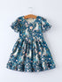 teal-bunny-garden-ruffle-sleeve-girls-dress-Sophia's Style-Dress-1