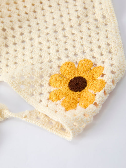 summer-crochet-sunflower-girl-dress-with-headscarf-Sophia's Style-5