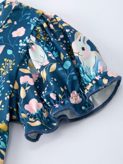 teal-bunny-garden-ruffle-sleeve-girls-dress-Sophia's Style--4