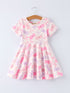 spring-easter-bunny-bow-print-girls-short-sleeves-dress-Sophia's Style-Dress-1