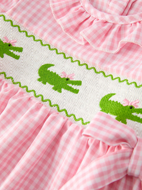 girls-summer-crocodile-embroidered-smocked-dress-Sophia's Style-4