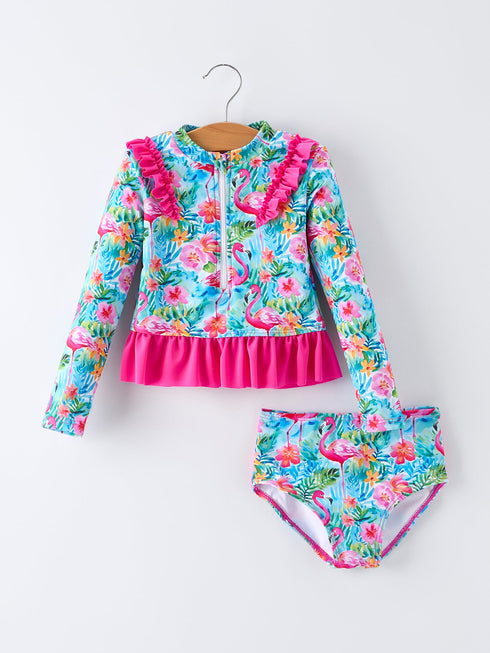 summer-flamingo-long-sleeve-girl-swimwear-set-sophias-styleSwimsuit-1