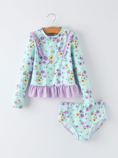 summer-mint-floral-long-sleeve-girl-swimwear-set-sophias-styleSwimsuit-1