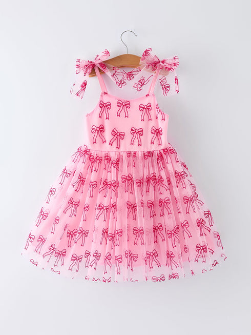 spring-and-summer-pink-tulle-bow-party-dress-for-girls-sophias-styleDress-1