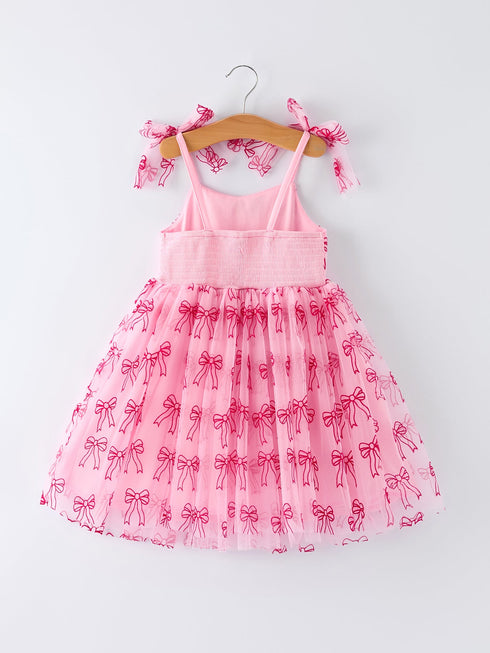spring-and-summer-pink-tulle-bow-party-dress-for-girls-sophias-style-2