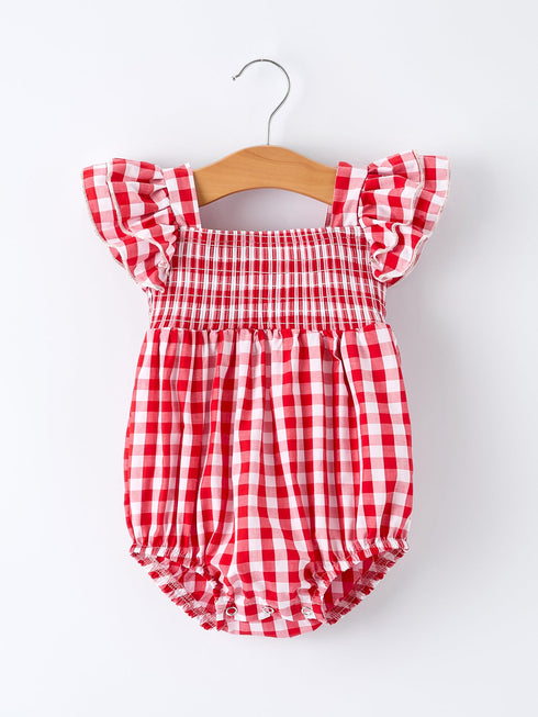 summer-plaid-smocked-ruffle-girl-romper-sibling-outfits-Sophia's Style-2