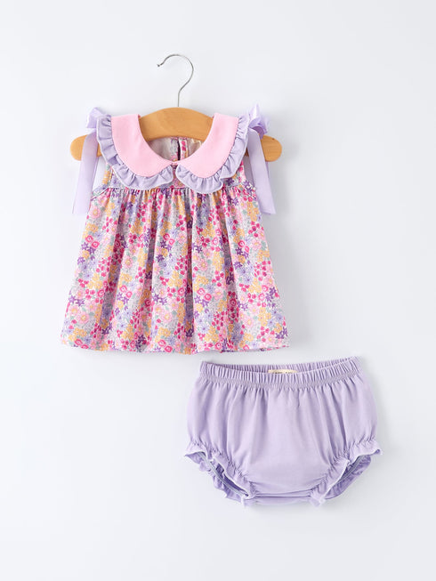preorder-spring-purple-floral-bow-ruffle-girl-bloomer-set-Sophia's StyleOutfit-1